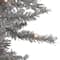 6.5ft. Pre-Lit Silver Tinsel Pine Artificial Christmas Tree, Clear Lights